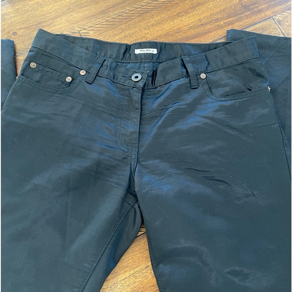Miu Miu Made in Italy Raso Viscosa Black Dressy Trousers Pants straight leg 28 - Picture 16 of 16